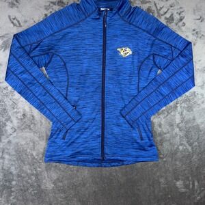 Mens Small Levelwear Nashville Predators Jacket Blue Excellent NHL Space Dye Zip